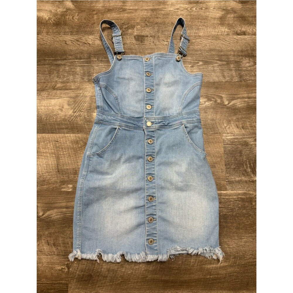 Wax Jeans Basic Denim Overall Mini Dress Size Medium